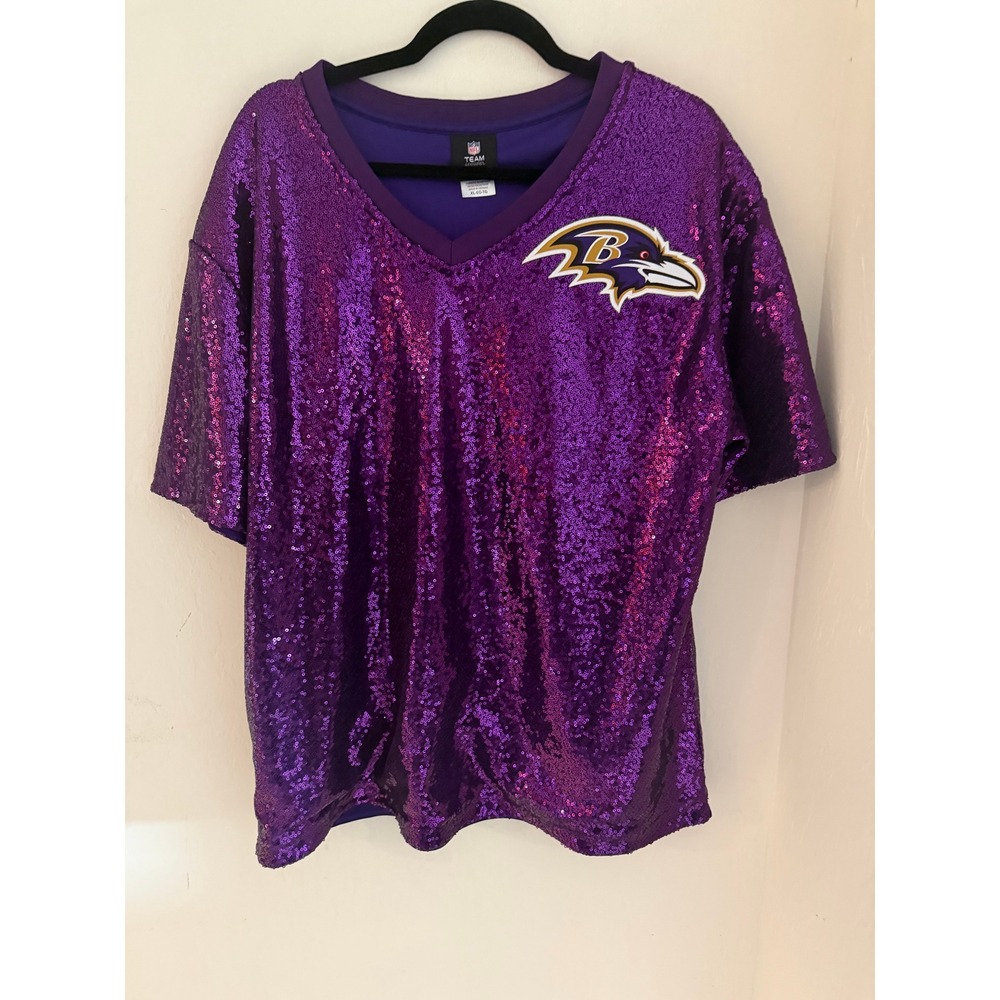 NFL Baltimore Ravens Lamar Jackson Sequin Jersey Purple Women's Size XL - NWOT